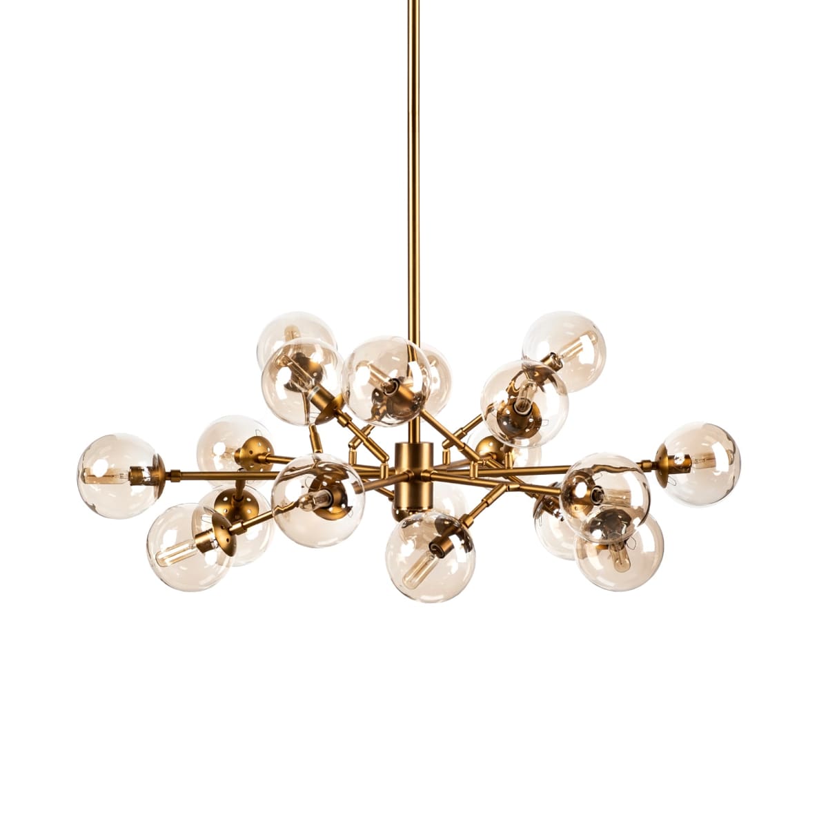 Rudyard Chandelier Gold Metal | Glass Globe - chandeliers