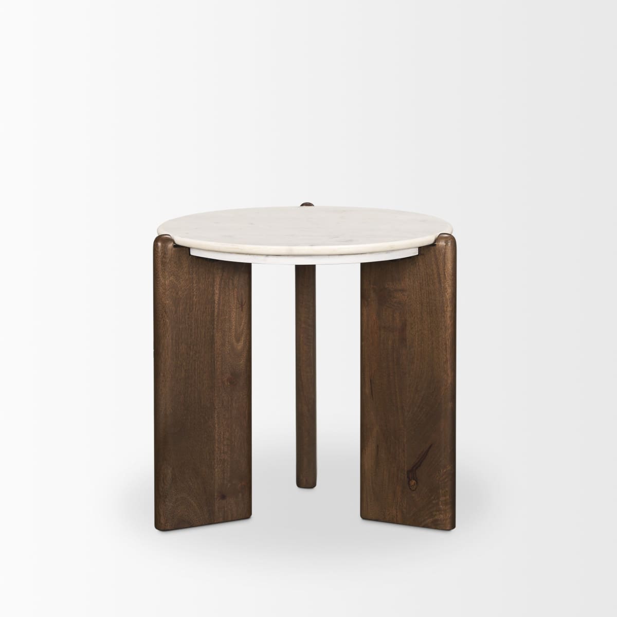 Rumer Side Table Dark Brown | White Marble - end-and-side-tables