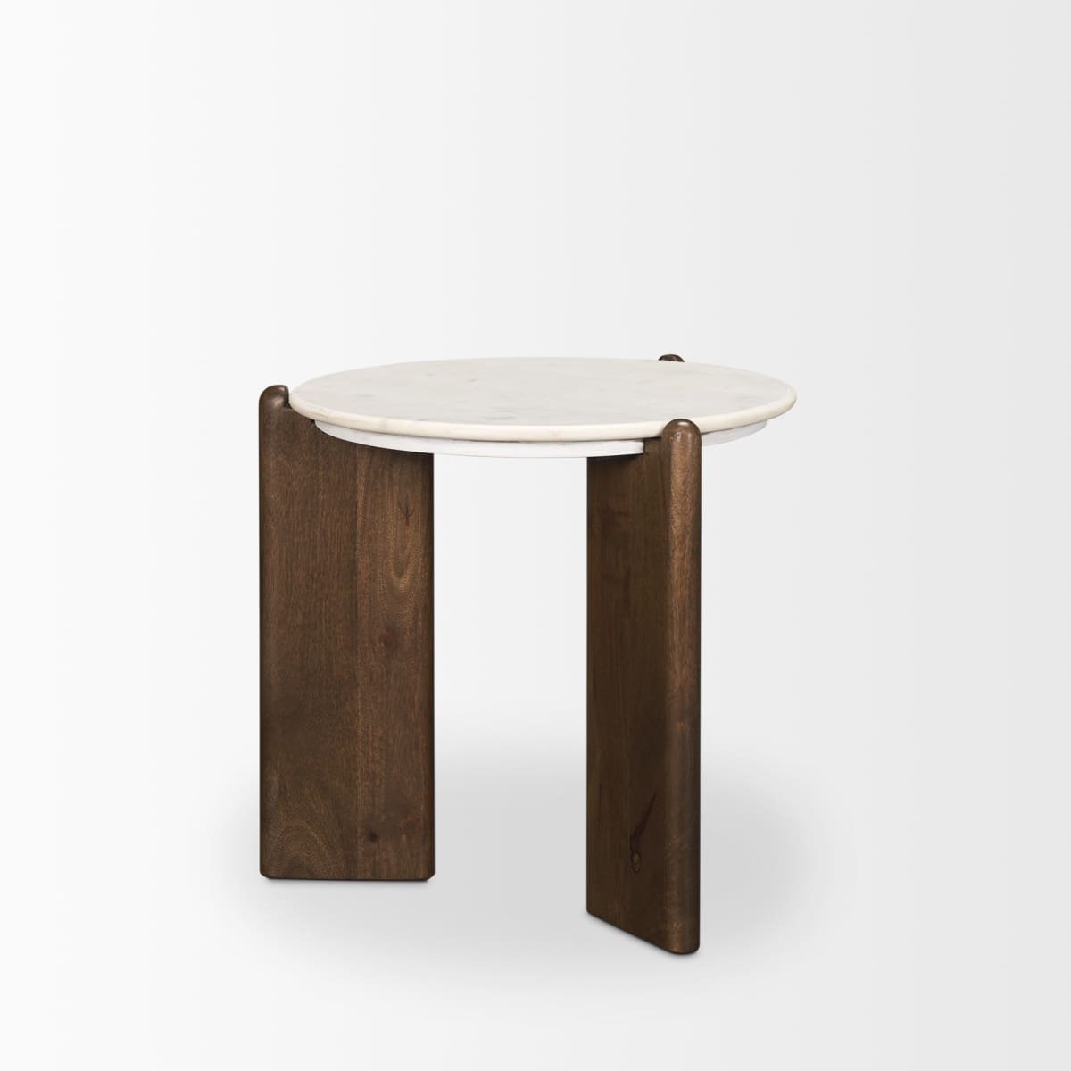 Rumer Side Table Dark Brown | White Marble - end-and-side-tables