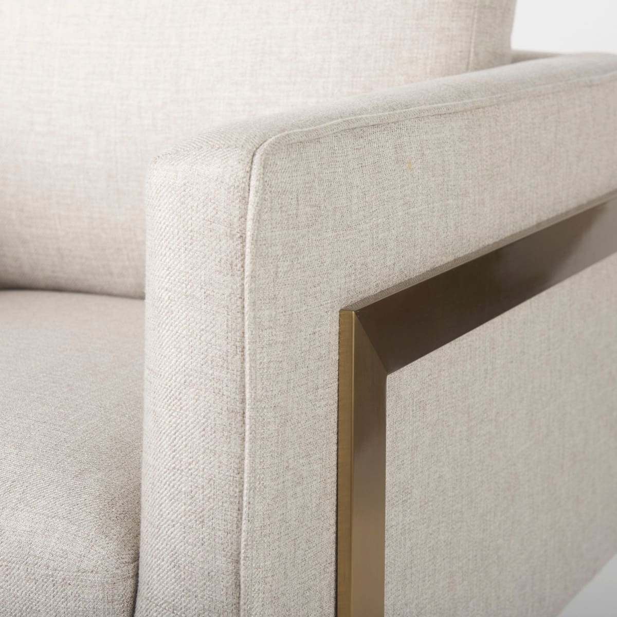 Rupert Accent Chair Cream Poly-Linen | Gold Stainless Steel - accent-chairs