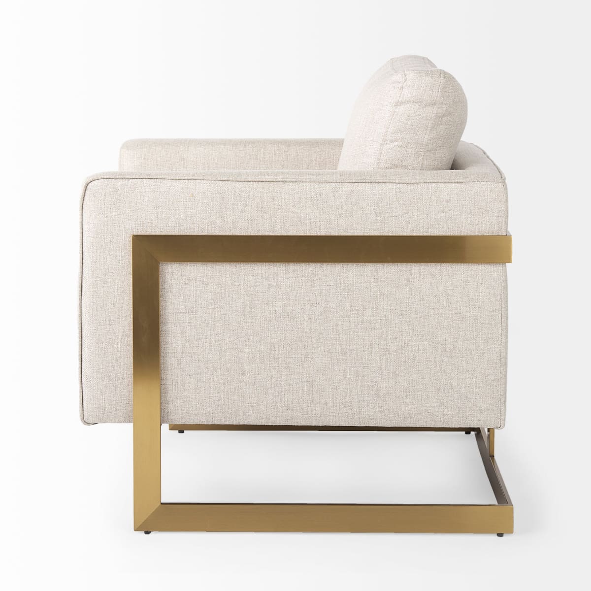 Rupert Accent Chair Cream Poly-Linen | Gold Stainless Steel - accent-chairs