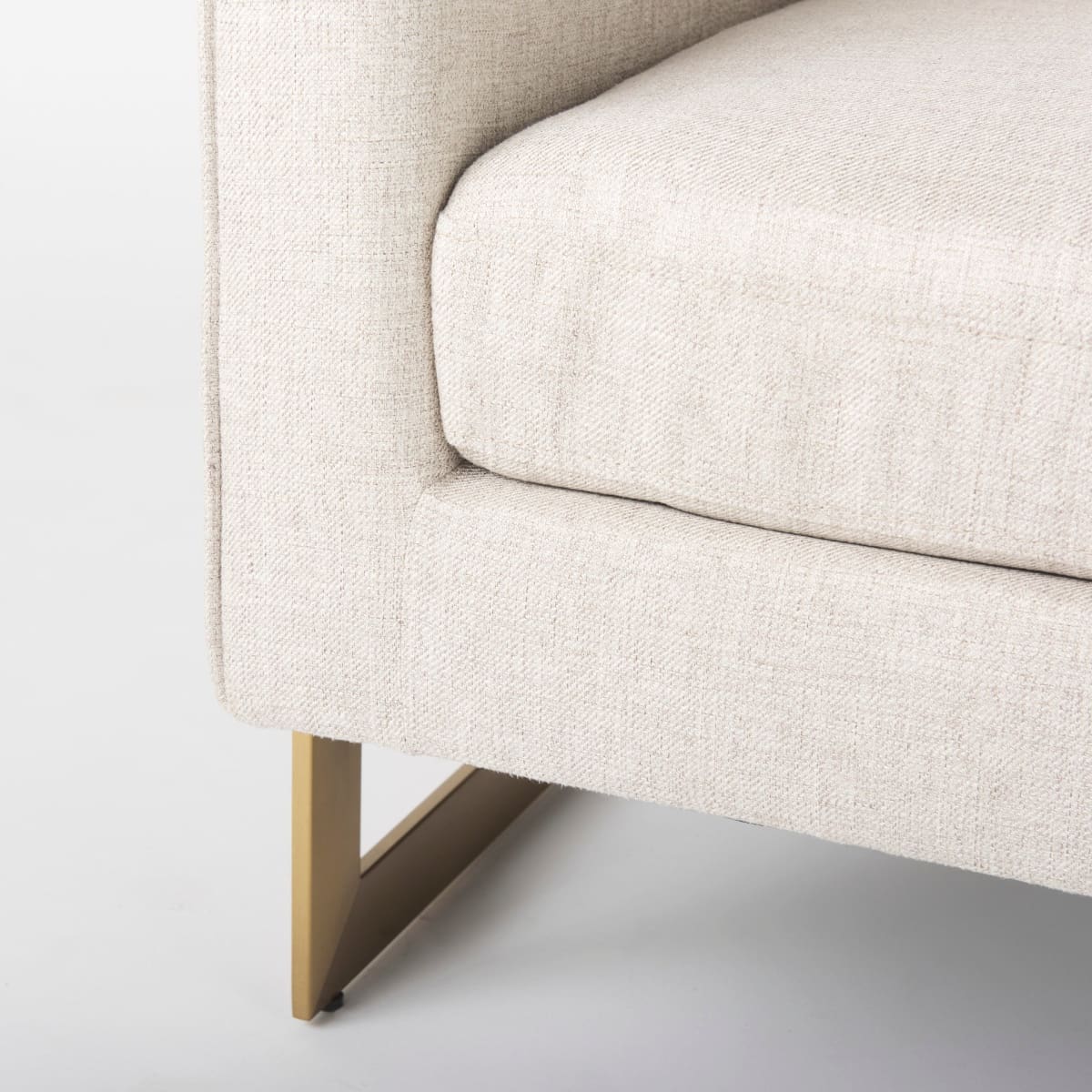 Rupert Accent Chair Cream Poly-Linen | Gold Stainless Steel - accent-chairs