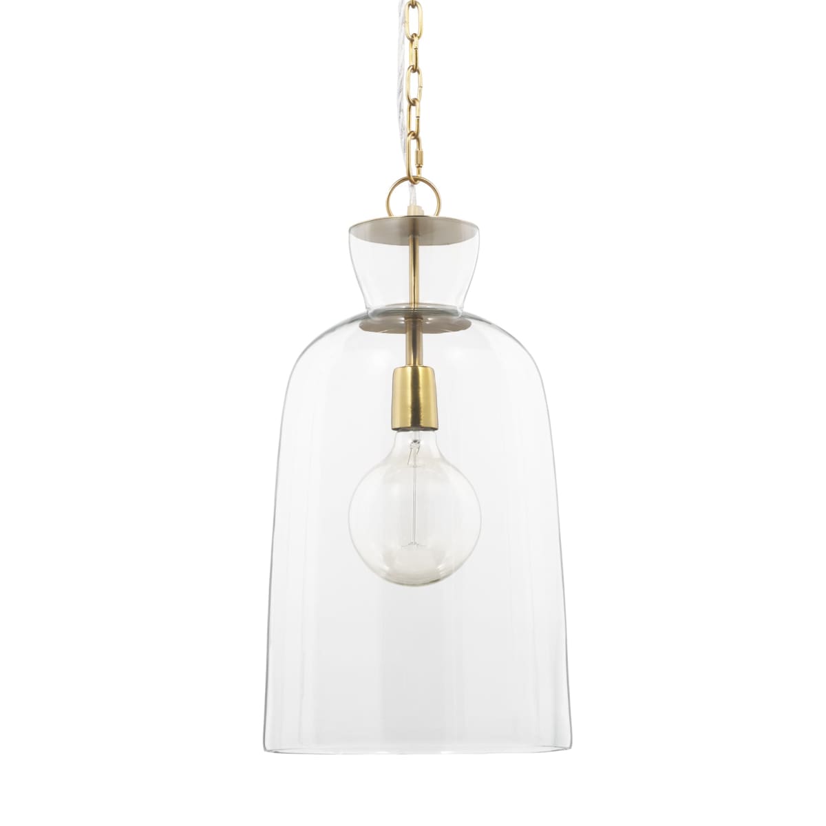 Sadah Pendant Light Glass | Gold Metal | Tall - pendant-light