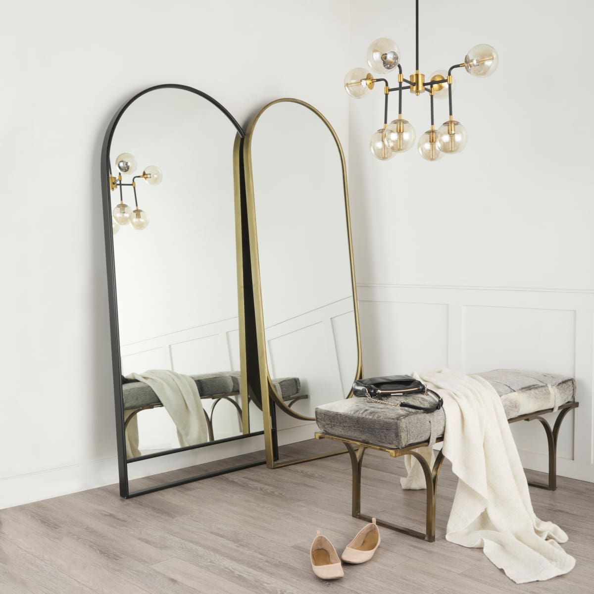 Sadie Floor Mirror Gold Metal | 78H - floor-mirrors