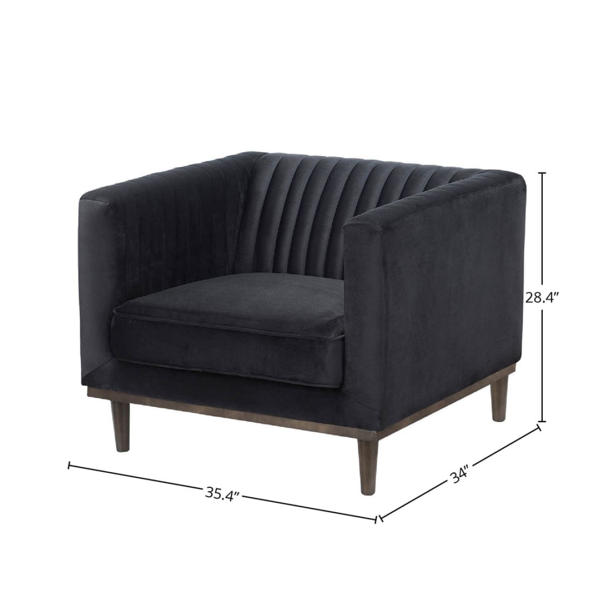 Sage Club Chair - Black Velvet - lh-import-accent-club-chairs