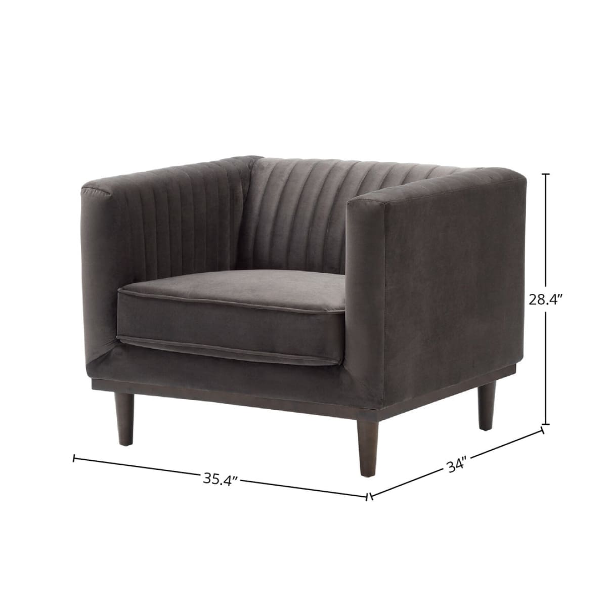 Sage Club Chair - Stone Grey Velvet - lh-import-accent-club-chairs