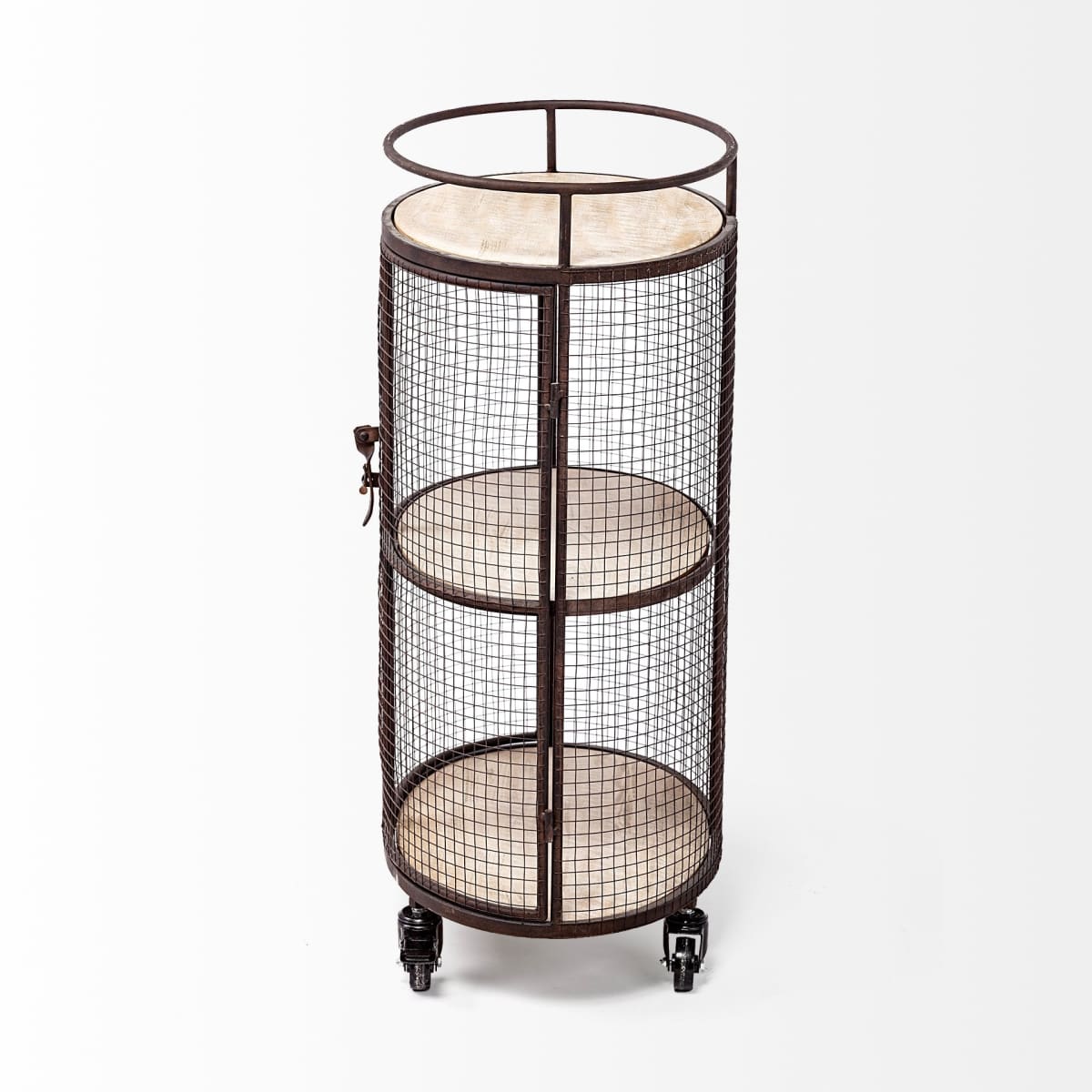 Saluti Bar Cart Brown Metal | Brown Wood - bar-carts