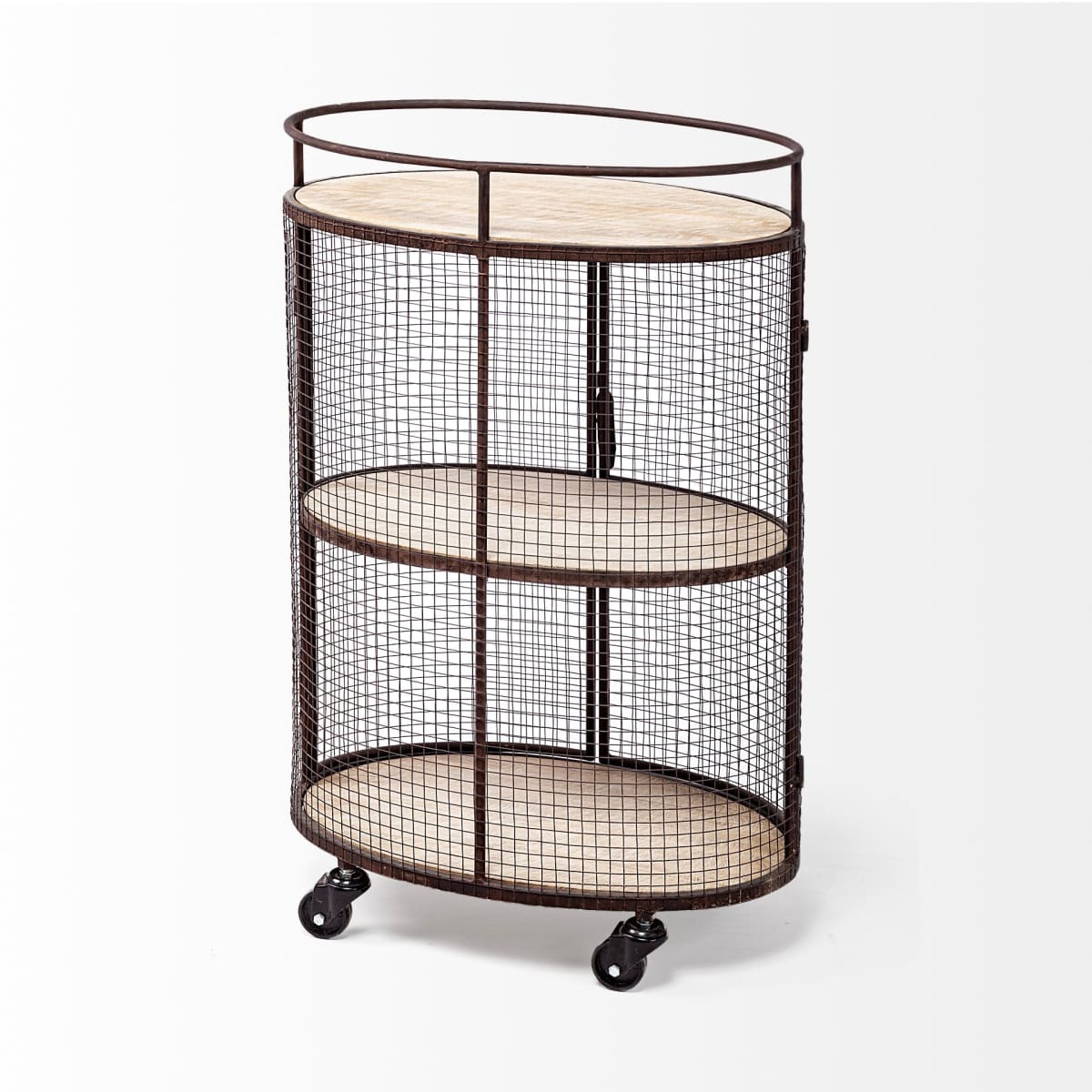 Saluti Bar Cart Brown Metal | Brown Wood - bar-carts