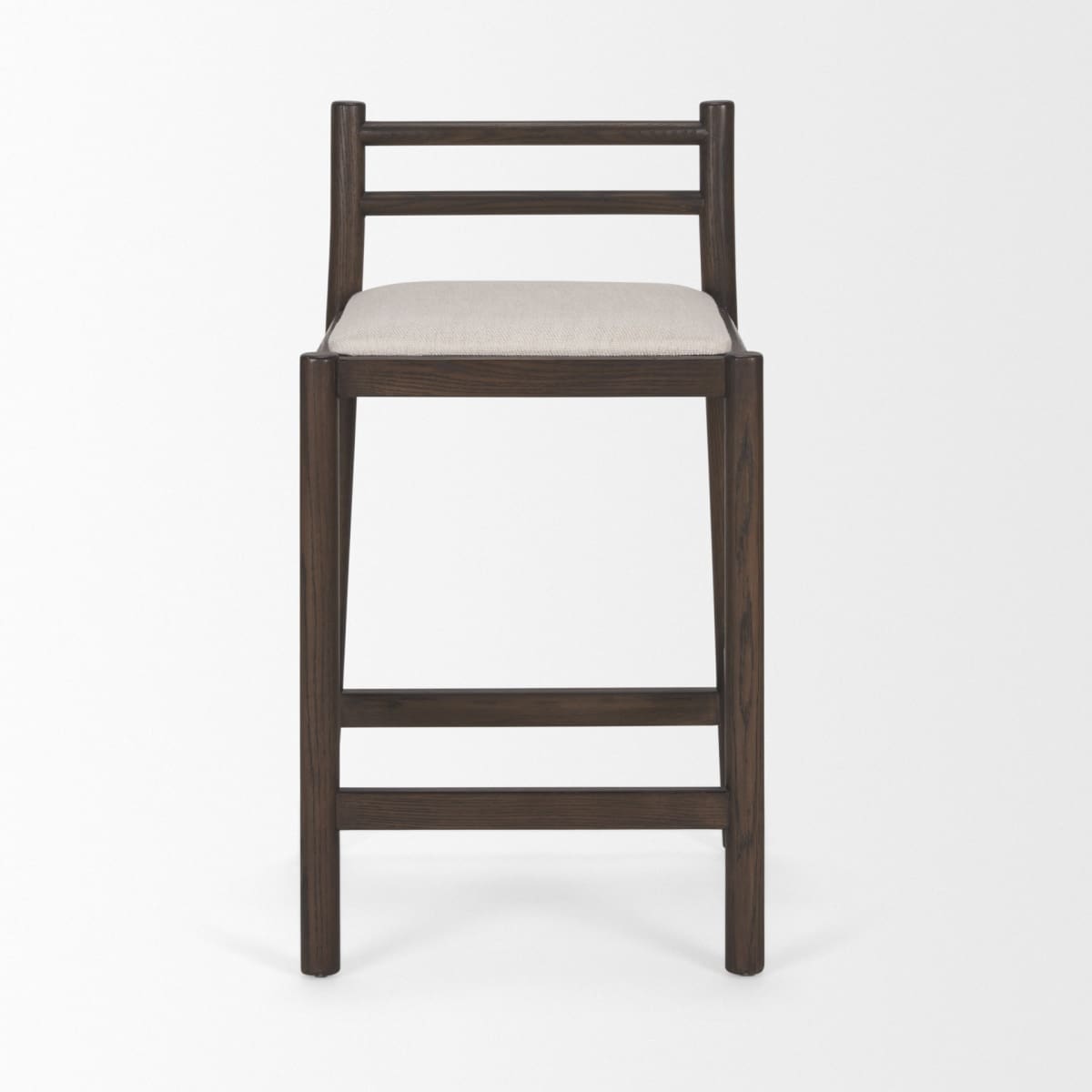 Sam Counter Stool Dark Brown Wood | Cream Fabric - bar-stools