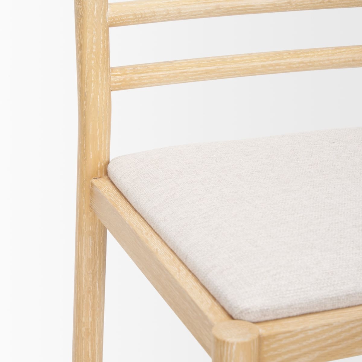 Sam Counter Stool Light Brown Wood | Beige Fabric - bar-stools