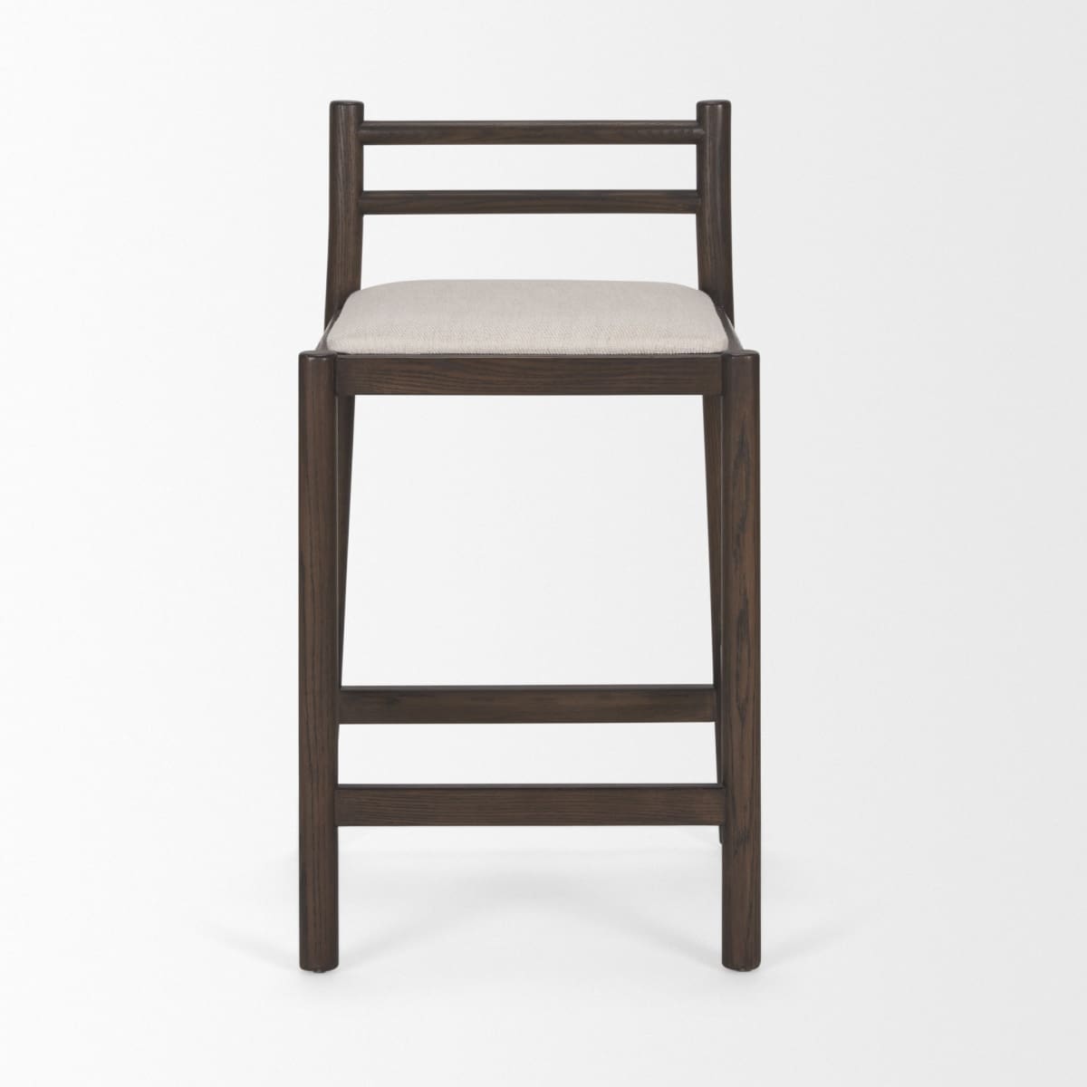 Sam Upholstered Seat Counter Stool Dark Brown Wood | Cream Fabric - bar-stools