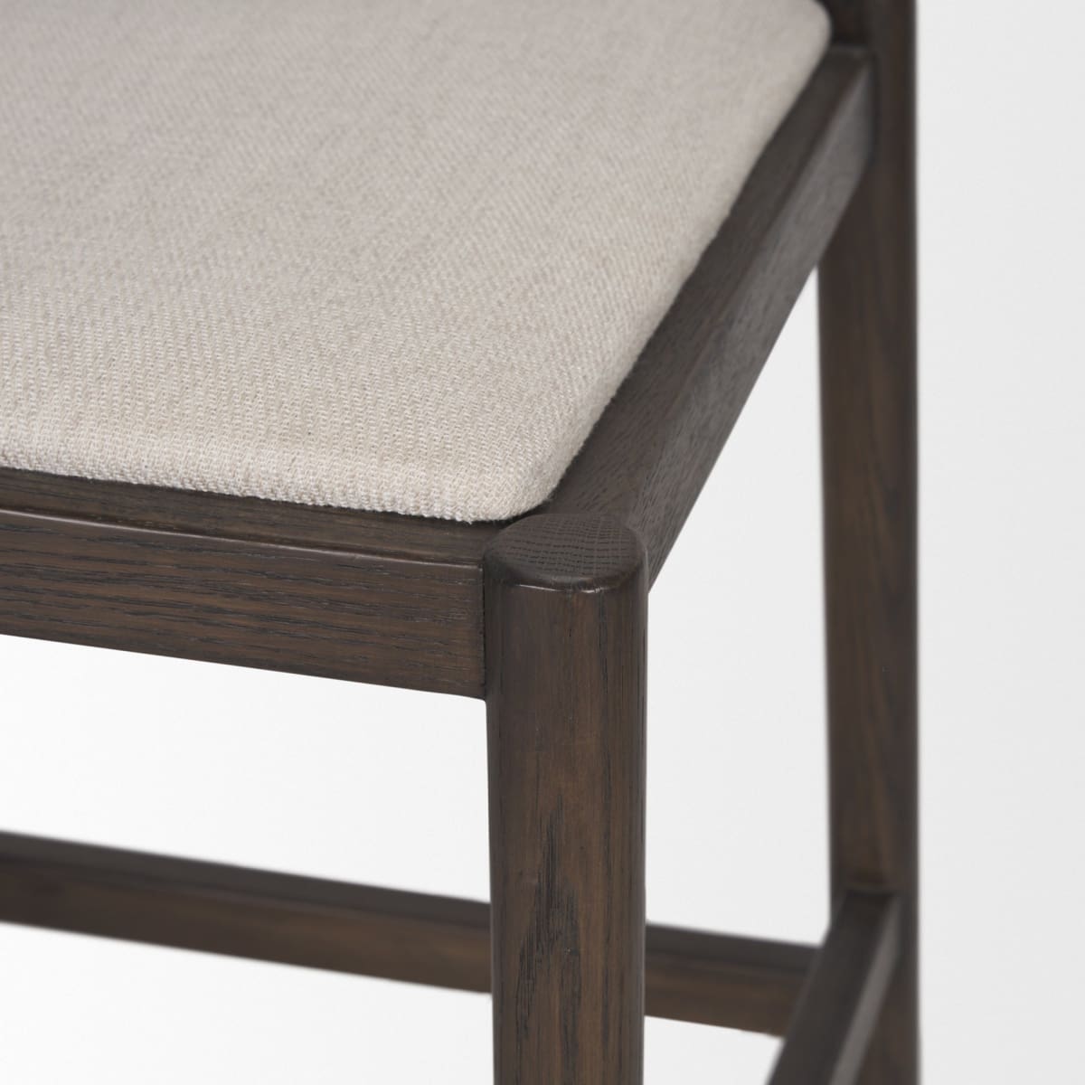 Sam Upholstered Seat Counter Stool Dark Brown Wood | Cream Fabric - bar-stools