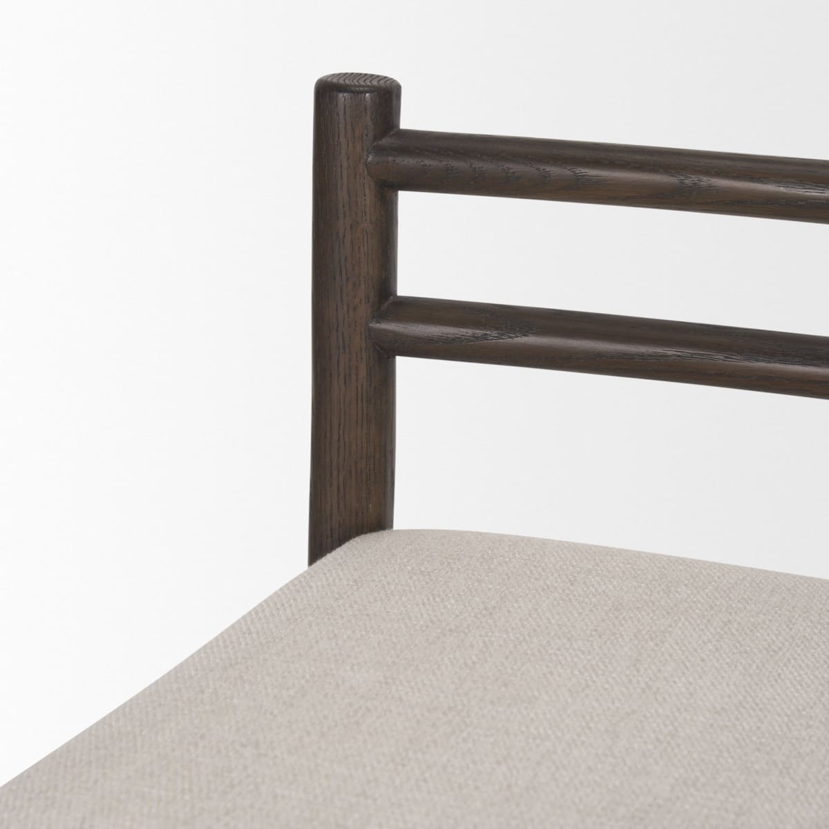 Sam Upholstered Seat Counter Stool Dark Brown Wood | Cream Fabric - bar-stools