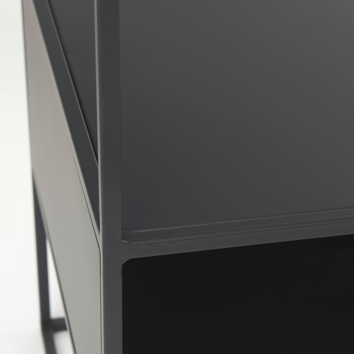 Samson End Side Table Black Metal | Glass - end-and-side-tables