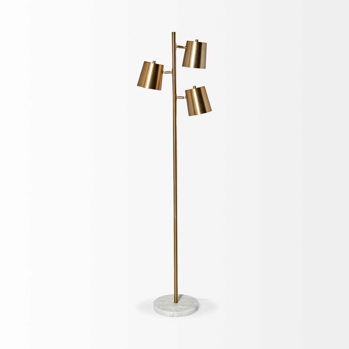 Sanders Floor Lamp Gold Metal | White Marble - floor-lamps