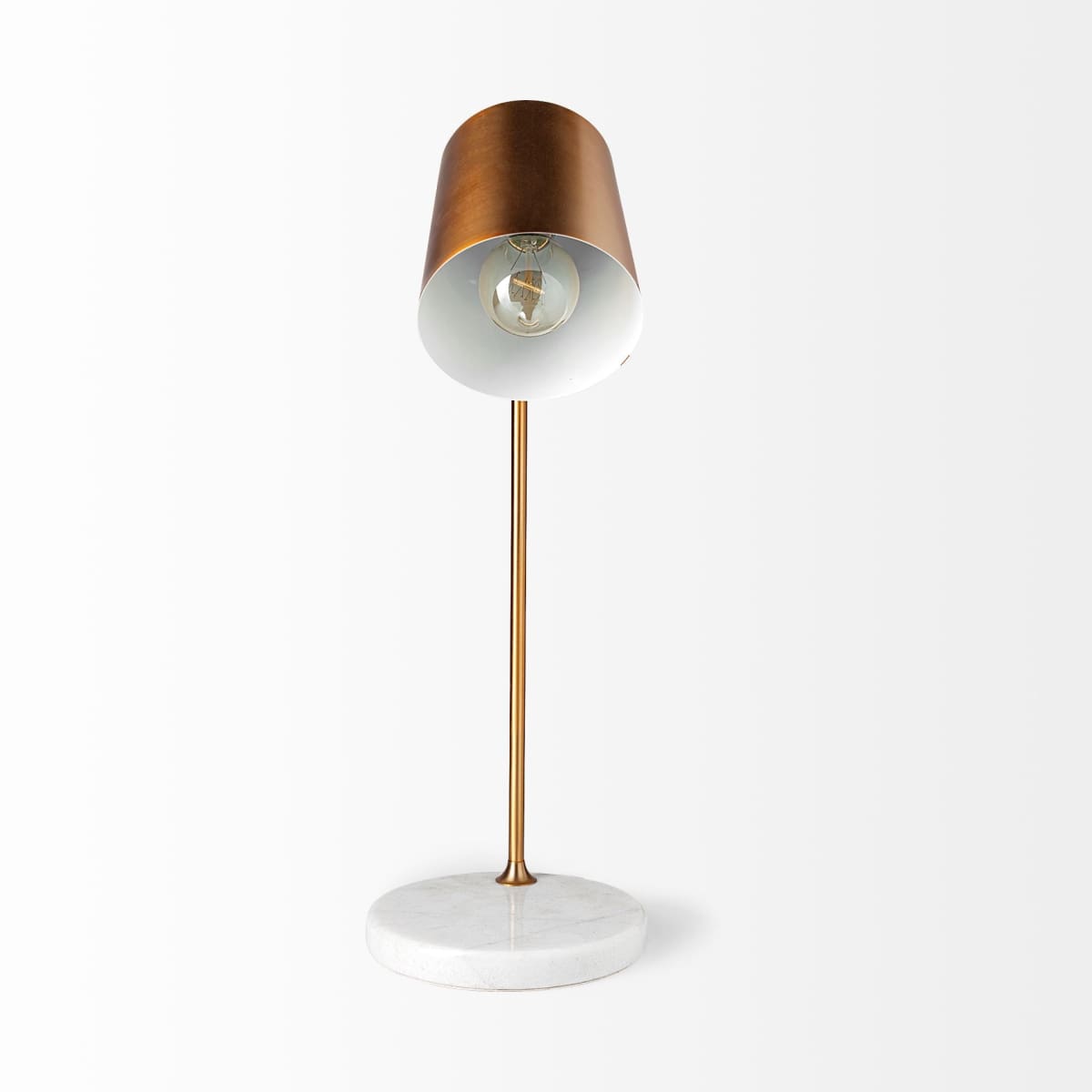 Sanderson Table Lamp Gold Metal | White Marble - table-lamps