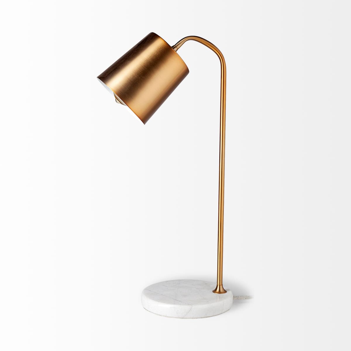 Sanderson Table Lamp Gold Metal | White Marble - table-lamps