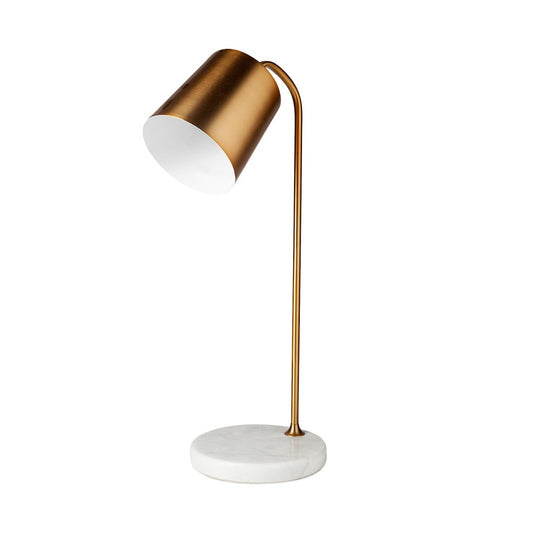 Sanderson Table Lamp Gold Metal | White Marble - table-lamps