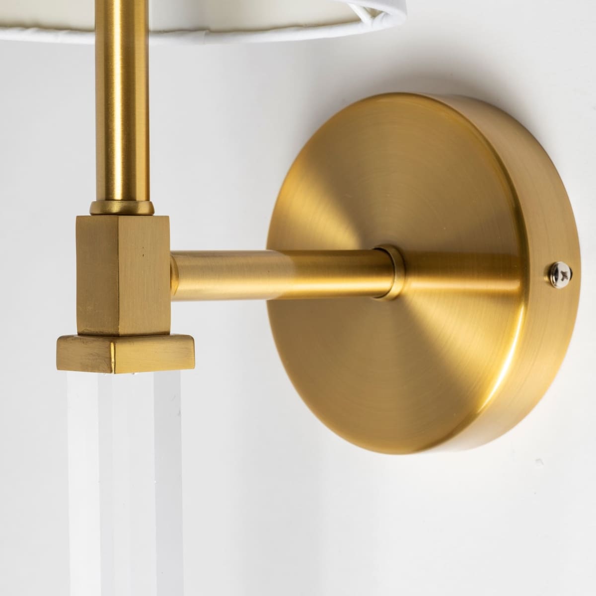 Santander Wall Sconce Gold Metal | White Shade - wall-fixtures
