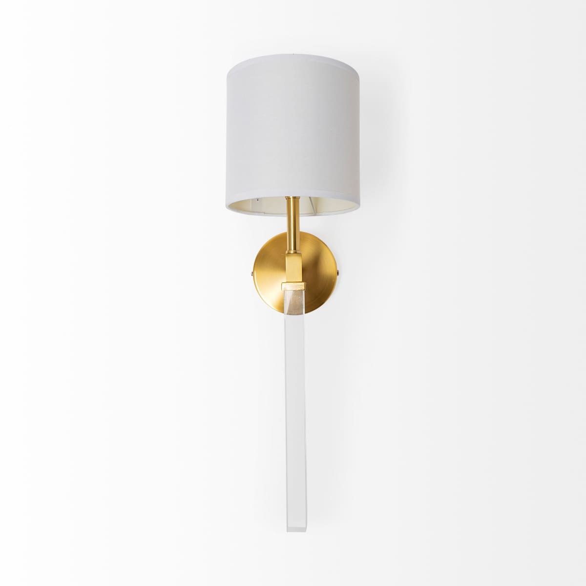 Santander Wall Sconce Gold Metal | White Shade - wall-fixtures