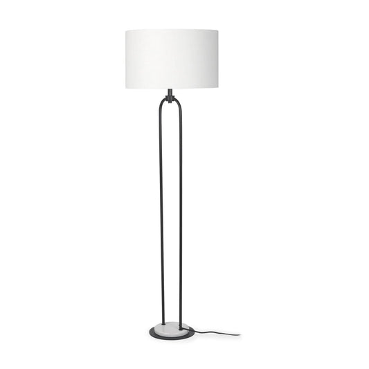 Sarah Floor Lamp Black Metal | White Shade - floor-lamps