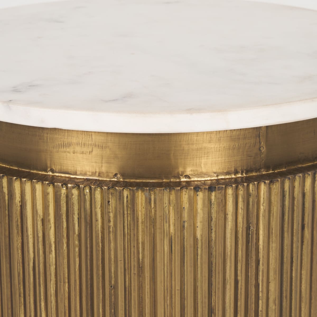 Satima Accent Table White Marble | Gold Metal - accent-tables