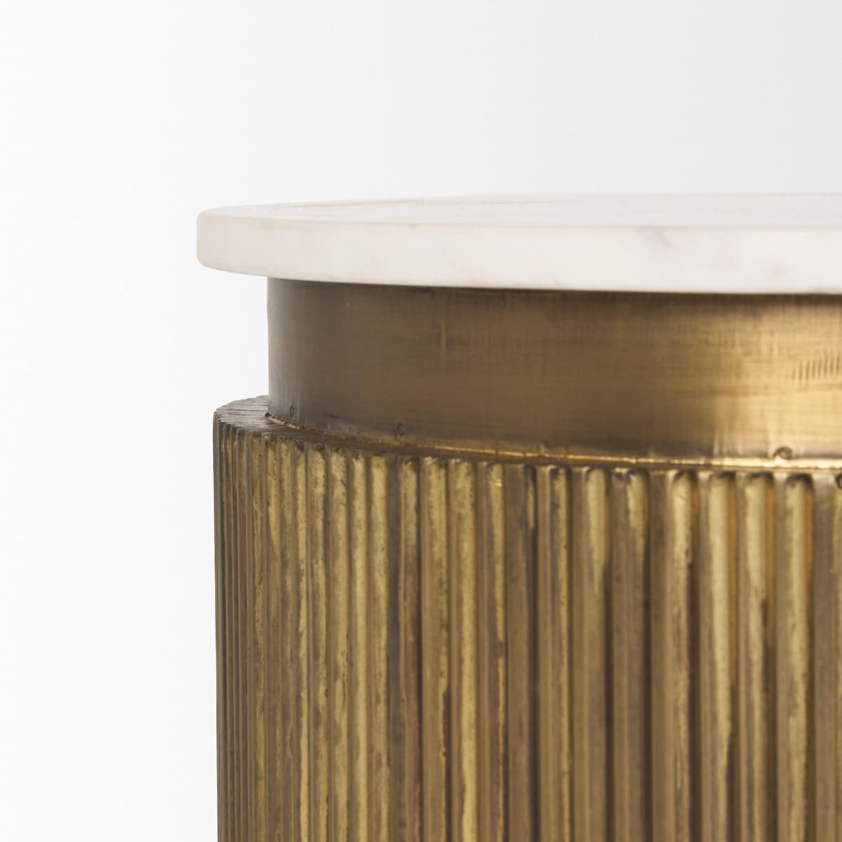 Satima Accent Table White Marble | Gold Metal - accent-tables