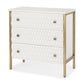 Savannah Gold Accent Cabinet 3 Drawer White | Gold Metal | 3 Drawer - acc-chest-cabinets