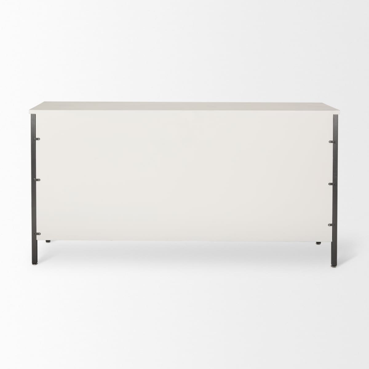 Savannah Gray Sideboard White | Gray Metal | 6 Drawer - sideboards-and-buffets