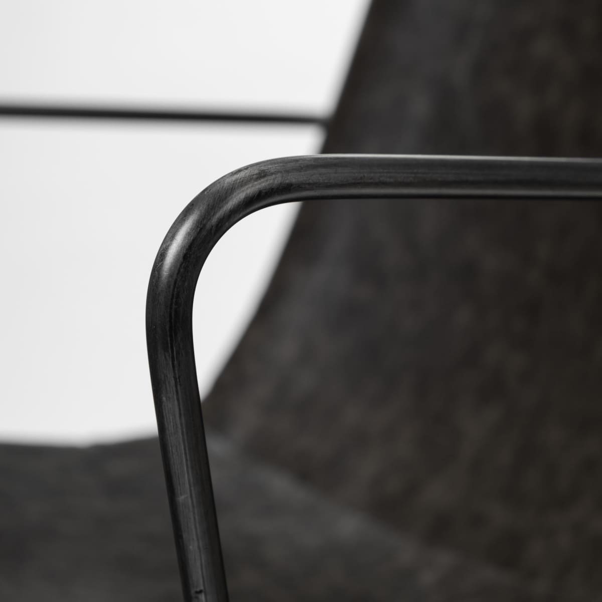 Sawyer Dining Chair Black Faux Leather | Black Metal (Armchair) - dining-chairs