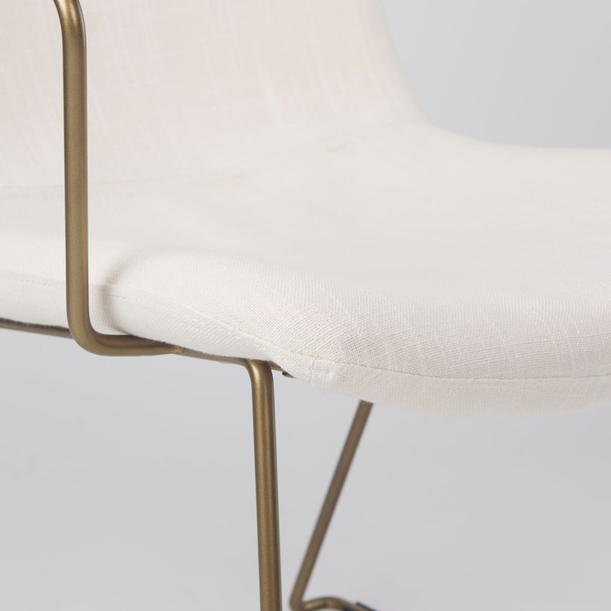 Sawyer Dining Chair Cream Fabric | Gold Metal (Armchair) - dining-chairs