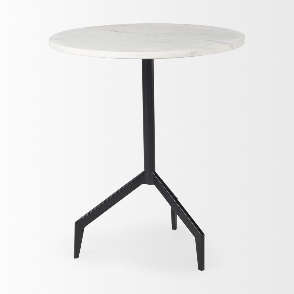 Serre Accent Table White Marble | Black Metal - end-and-side-tables