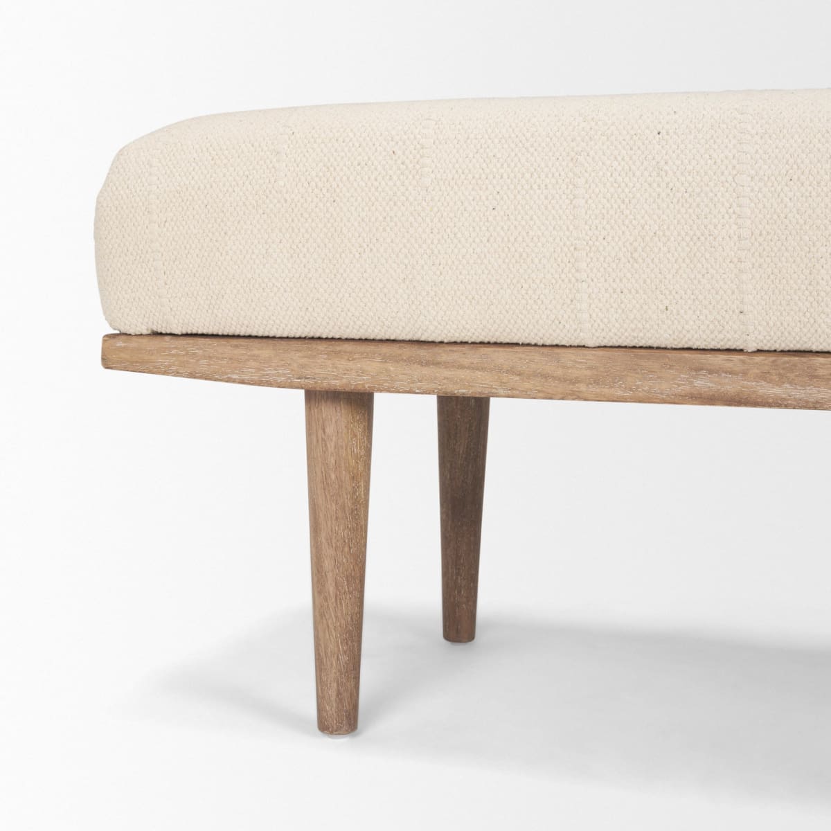 Shae Bench Brown Wood | Oatmeal Fabric - benches