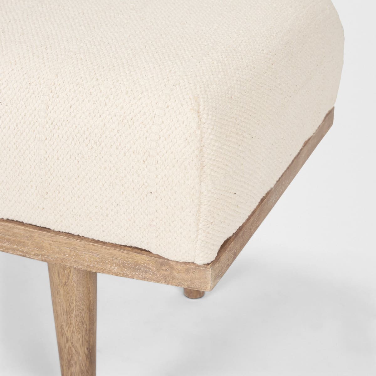 Shae Bench Brown Wood | Oatmeal Fabric - benches