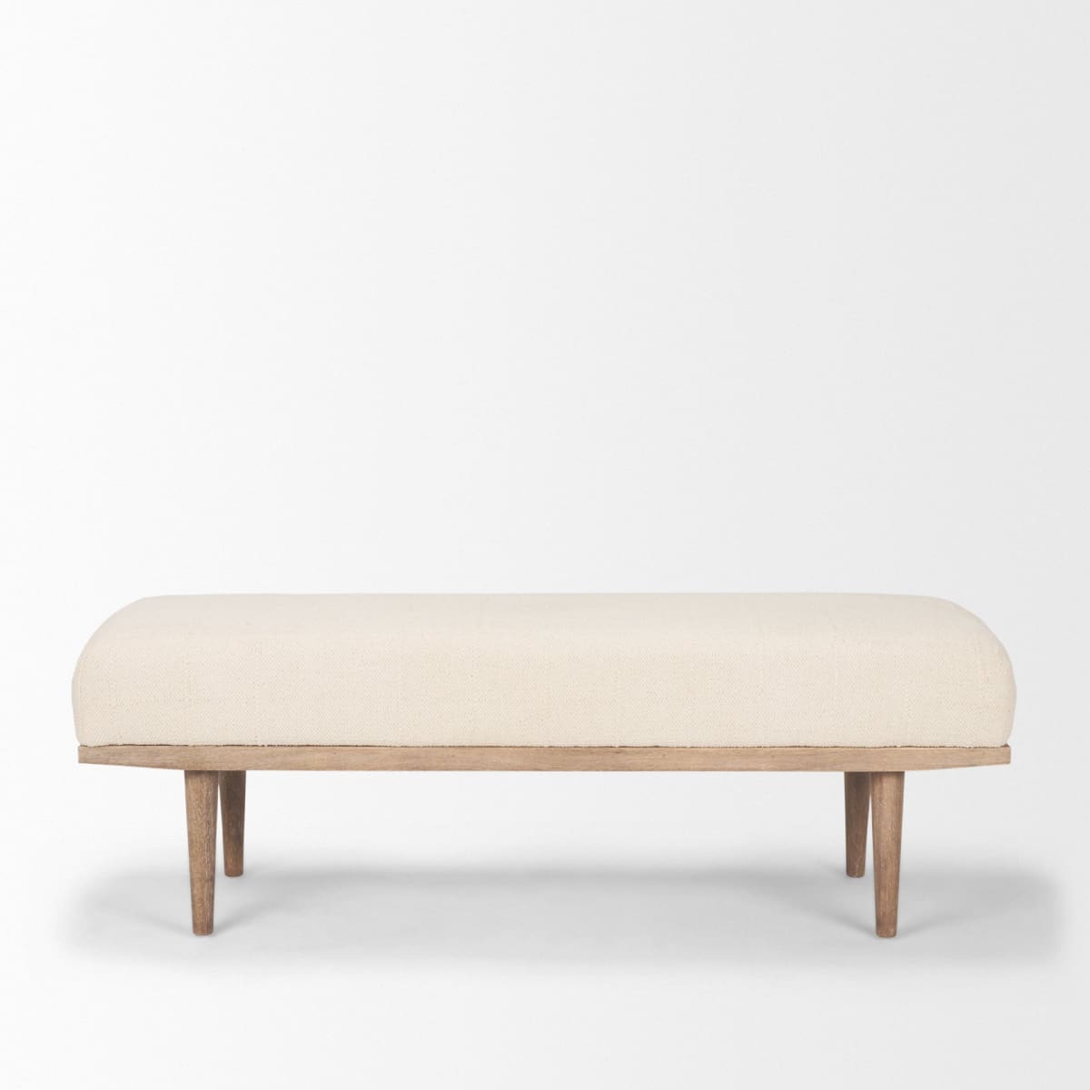 Shae Bench Brown Wood | Oatmeal Fabric - benches