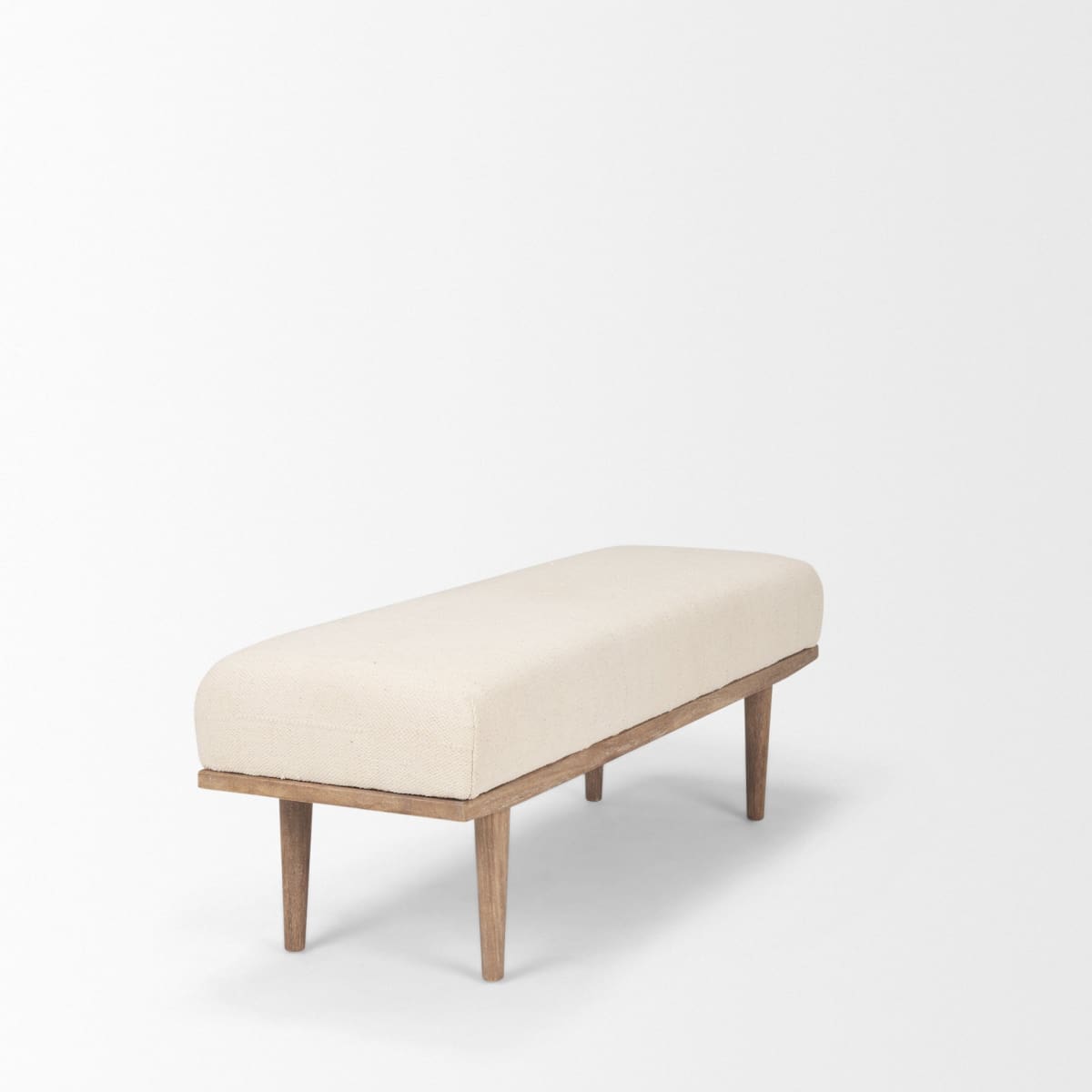 Shae Bench Brown Wood | Oatmeal Fabric - benches