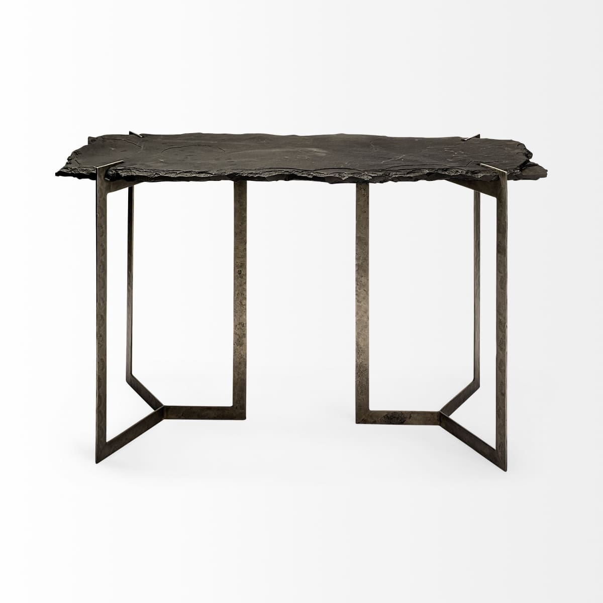 Shale Console Table Black Slate | Iron - console-tables