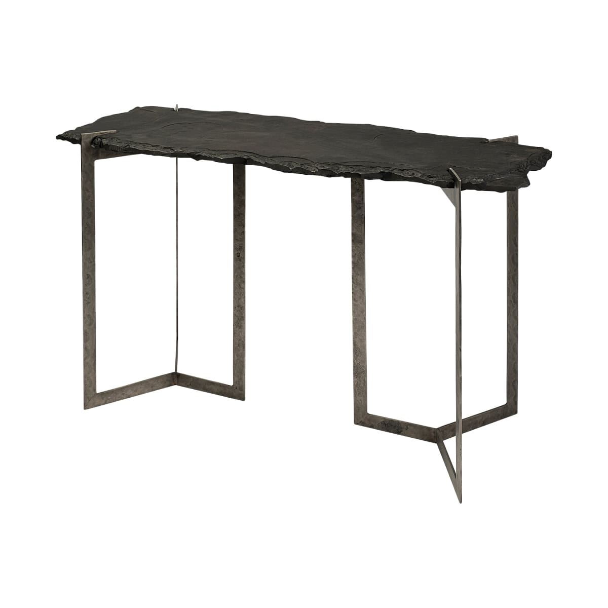 Shale Console Table Black Slate | Iron - console-tables