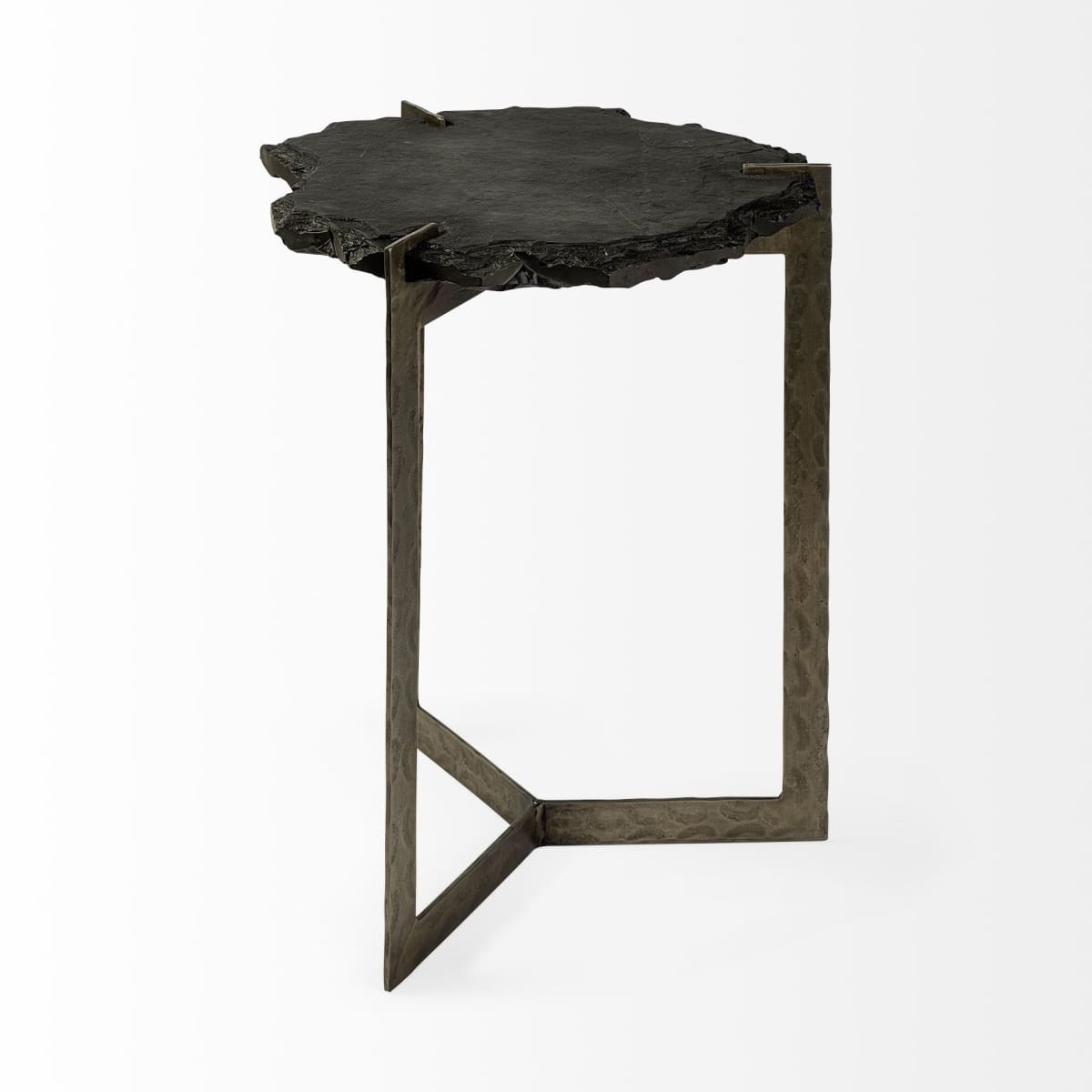 Shale End Side Table Black Slate - end-and-side-tables