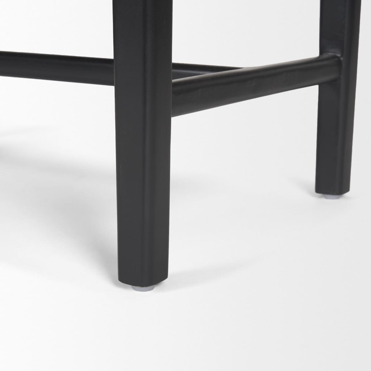 Shane Bench Black Leather | Black Wood - benches