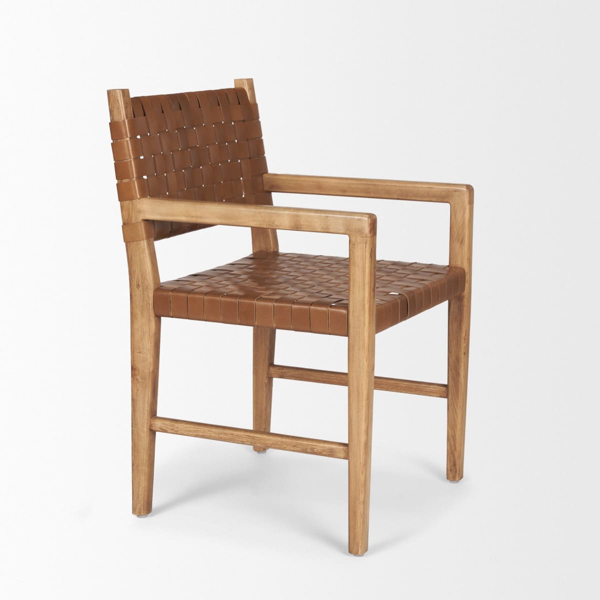 Shane Dining Chair Brown Leather | Brown Wood - dining-chairs