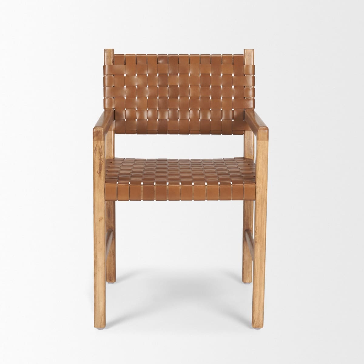 Shane Dining Chair Brown Leather | Brown Wood - dining-chairs