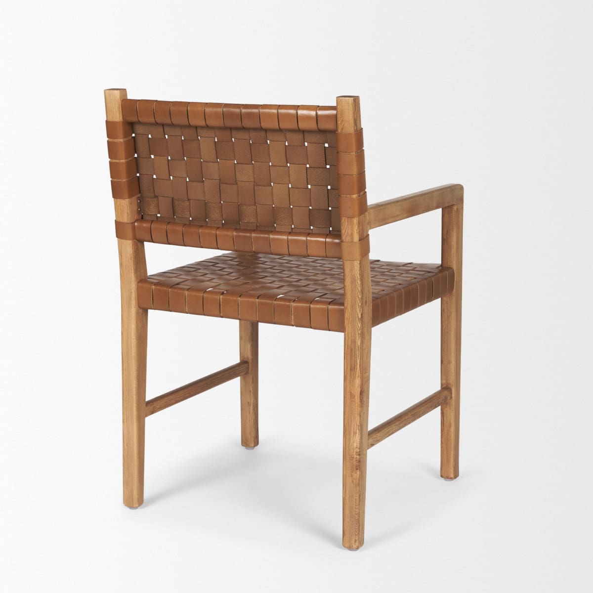 Shane Dining Chair Brown Leather | Brown Wood - dining-chairs