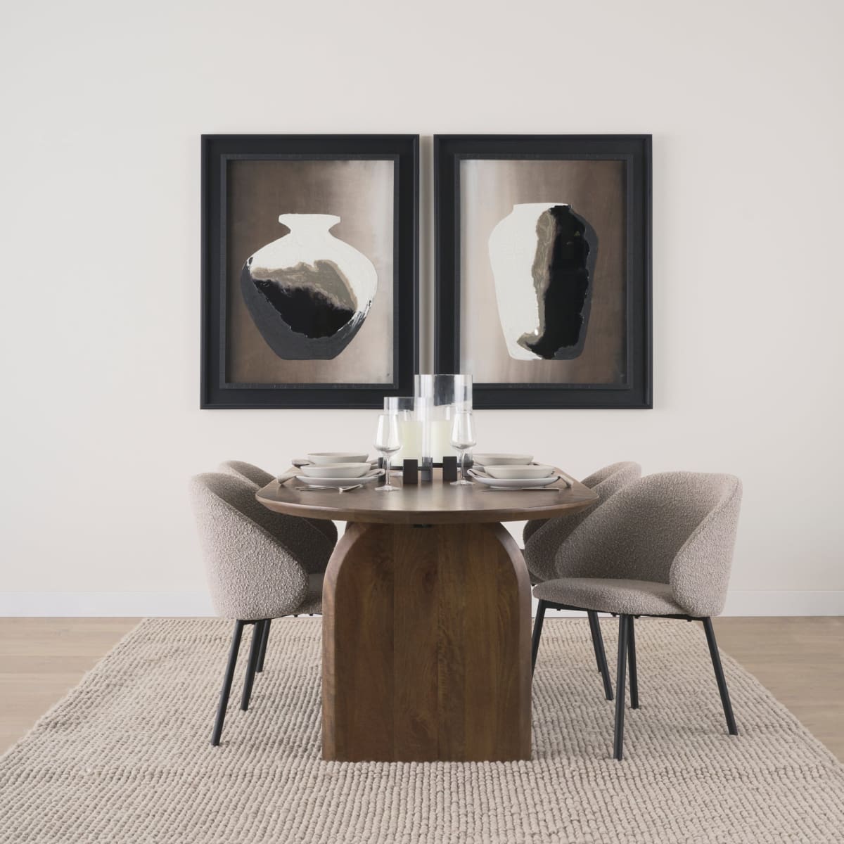 Shannon Dining Chair Taupe Boucle - dining-chairs