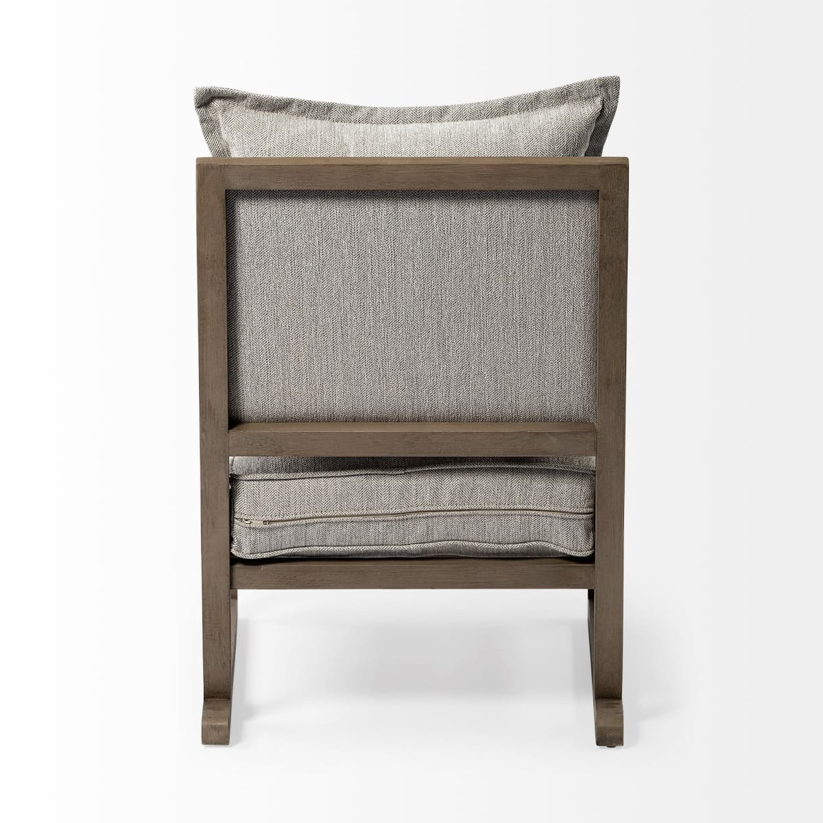 Sherlock Accent Chair Frost Gray Fabric | Brown Wood - accent-chairs