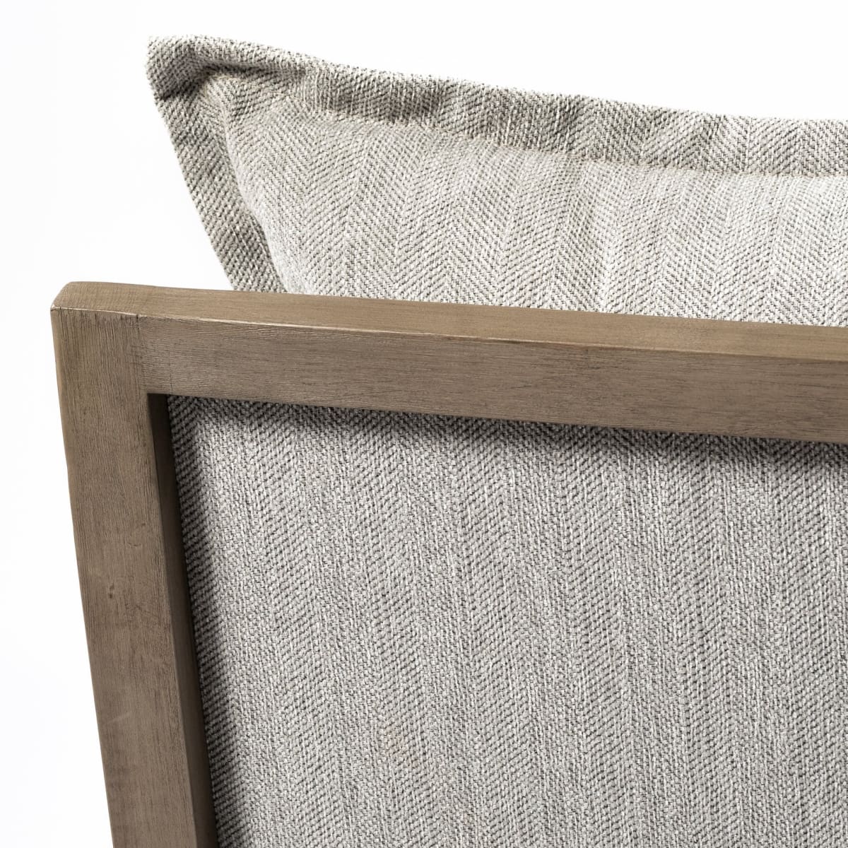 Sherlock Accent Chair Frost Gray Fabric | Brown Wood - accent-chairs