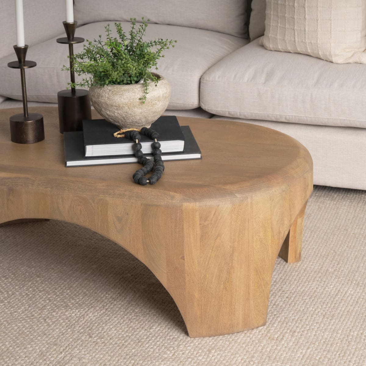 Shima Oval Coffee Table Light Brown | Wood | Oval - coffee-tables