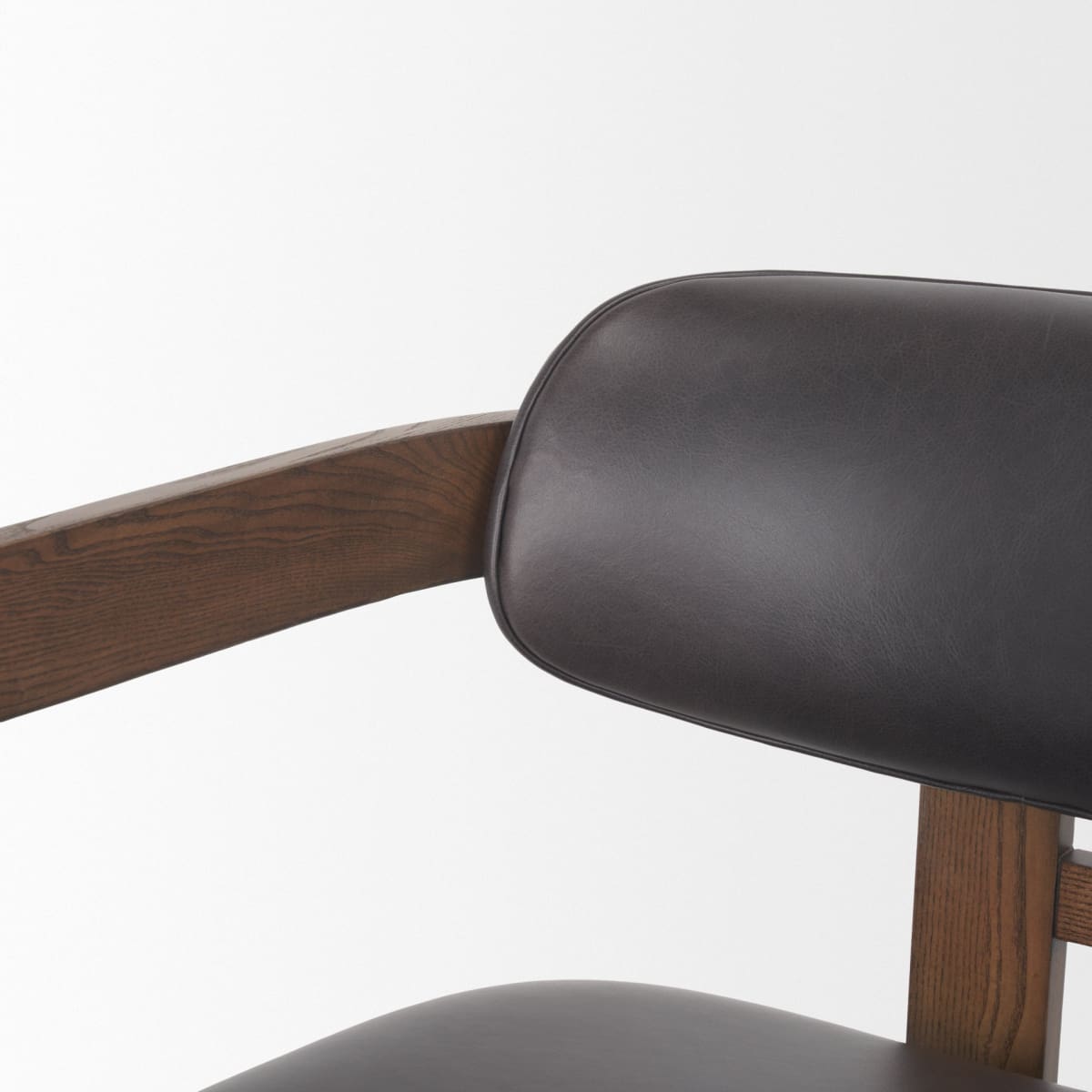 Shiro Dining Chair Black Leather | Dark Brown Wood - dining-chairs