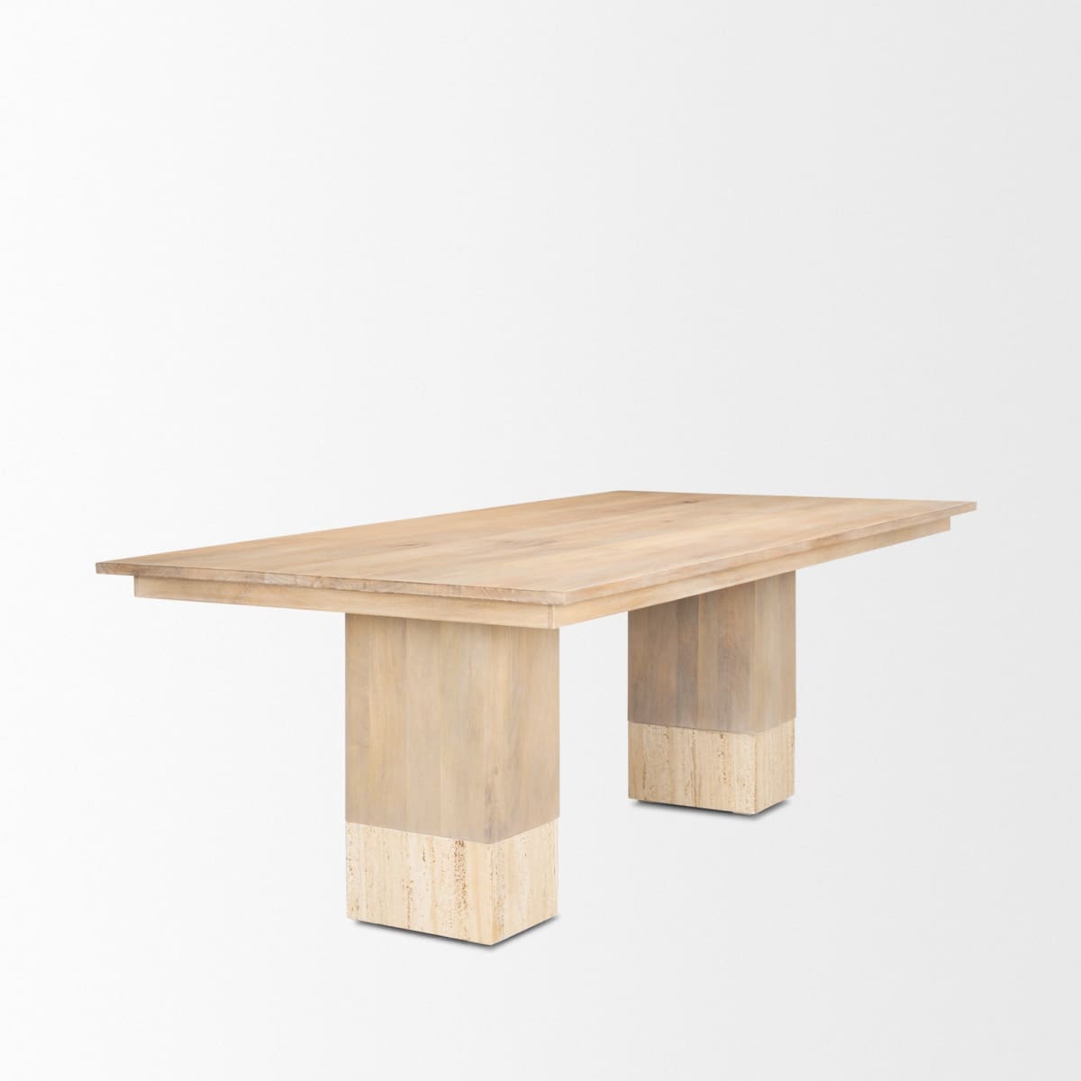 Shivon Dining Table Mango Wood | Travertine | 94’’ - dining-table