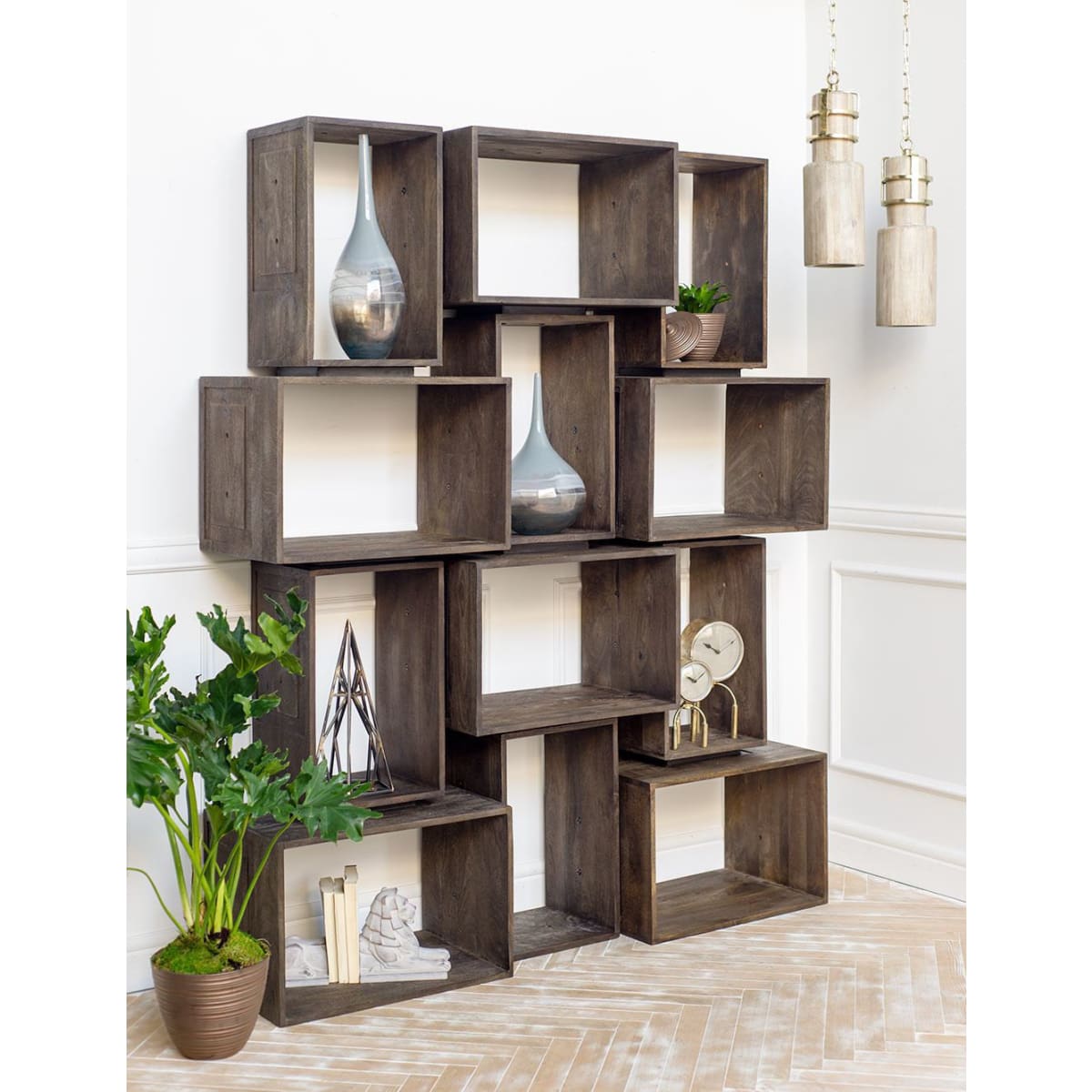 Simul Shelving Unit Brown Wood - shelving